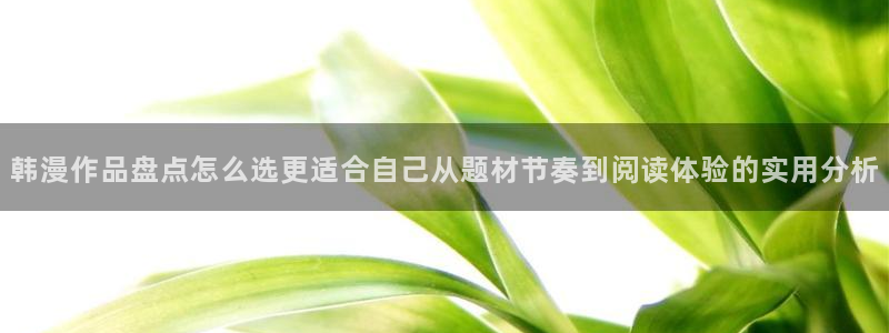漫画:韩漫作品盘点怎么选更适合自己从题材节奏到阅读体验的实用分析